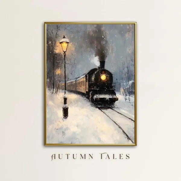 Vintage Orient Express Christmas Travel Poster