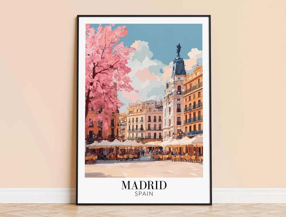 Madrid Spain Travel Poster, Home Decor