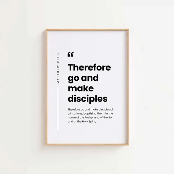 Matthew 28:19 Bible Verse Scripture Art Print