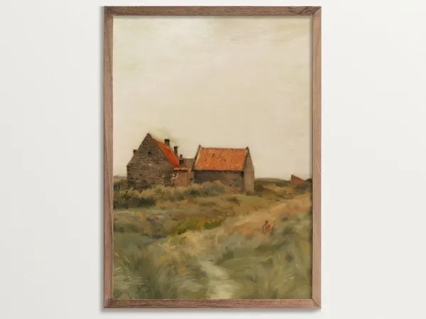 Countryside October Day Landscape, Art Print