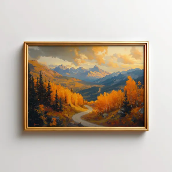 Rocky Mountain Fall Foliage Art Print, Colorado Sunrise