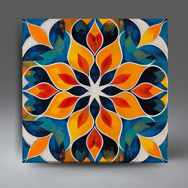 Handmade Moroccan Tile Art Print, Boho Geometric Decor