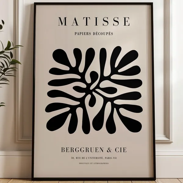 Matisse Black Abstract Wall Art Print