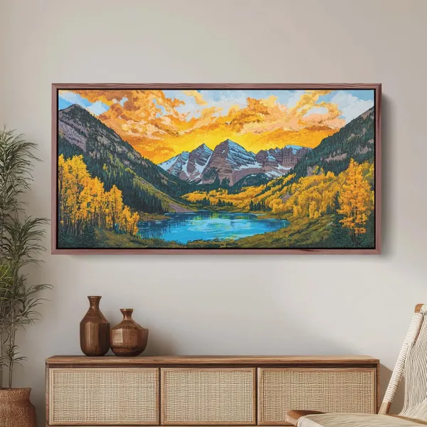 Maroon Bells Colorado Mountains, Mountain Lake Poster