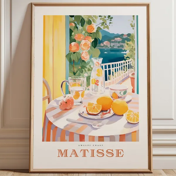 Matisse Inspired Amalfi Coast Art Print