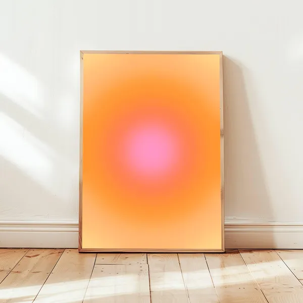 Aura Print No17, Pastel Orange and Pink Art Print