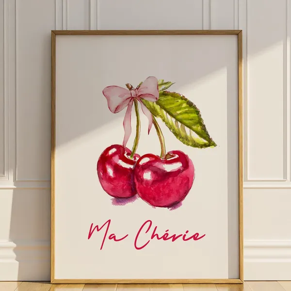 Ma Cherie Mon Cherie Cherry Art Print