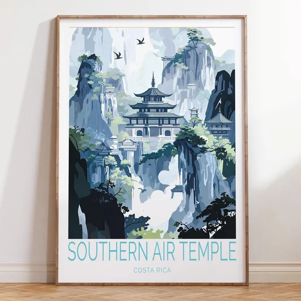 Southern Air Temple Travel Poster, Costa Rica