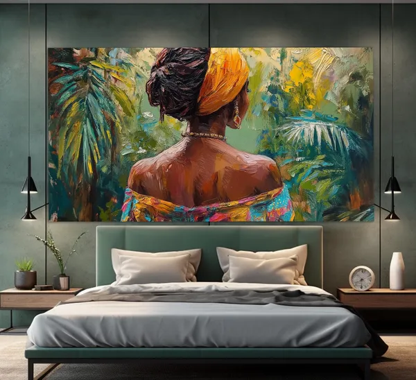 Caribbean Woman Vintage Oil Painting Style Art Print