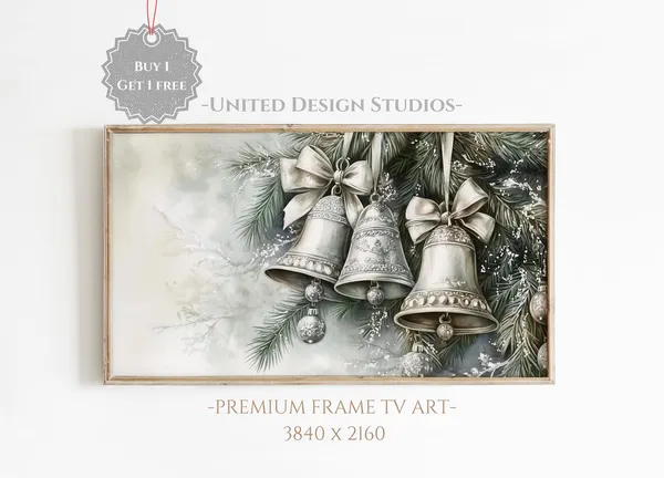 Christmas Bells and Tree Ornament Farmhouse Art Print