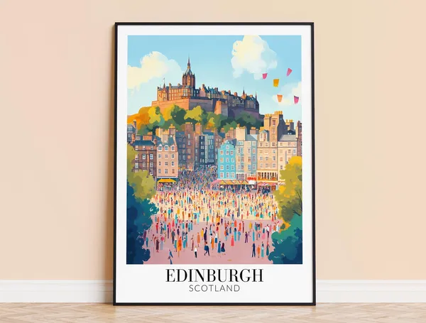 Edinburgh Scotland Travel Poster, Home Decoration