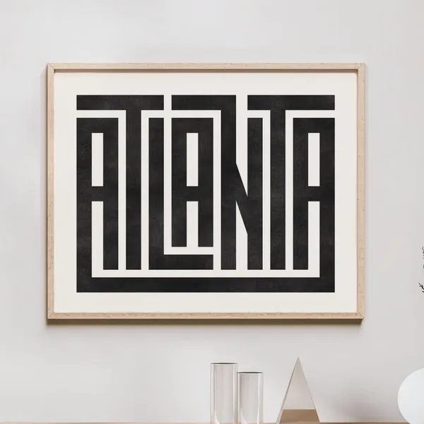 Atlanta Typography Design, Georgia Minimalist Poster Print