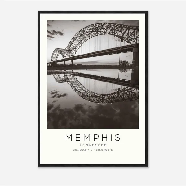 Memphis Tennessee Minimalist Travel Poster, Art Print