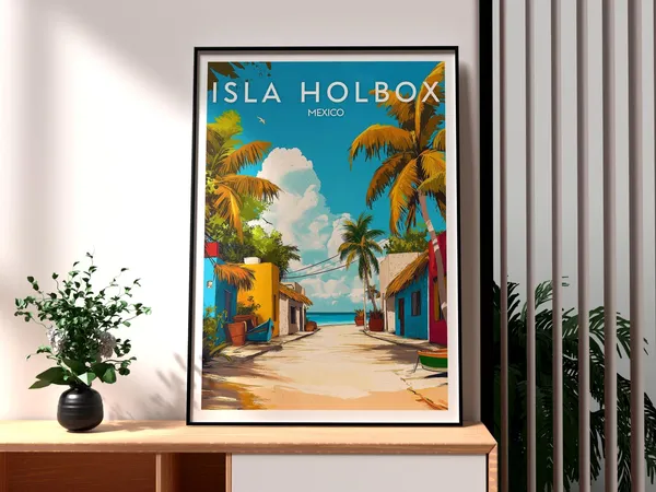 Isla Holbox Travel Poster, Mexico Island Wall Art