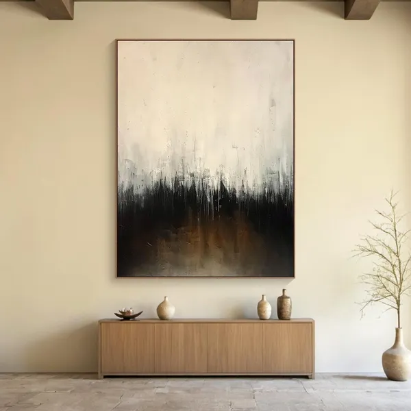 Beige and Brown Minimalist Abstract Poster Print