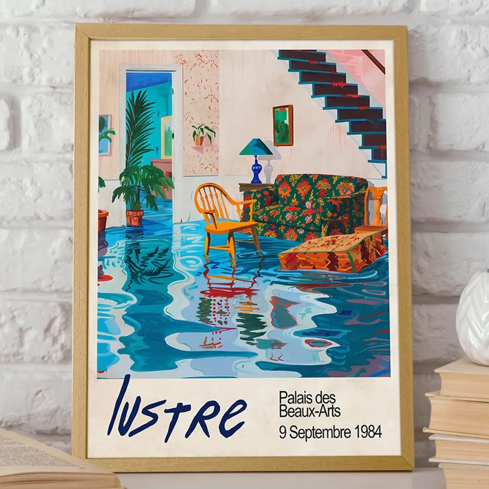 Colorful Interior Flooded Room, Surreal Paris Poster - Image 2
