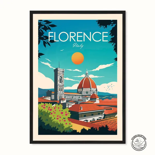 Florence Cathedral Italy Travel Poster Art Print