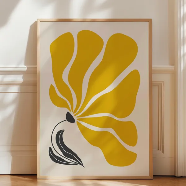 Abstract Flower Print, Boho Floral Wall Art