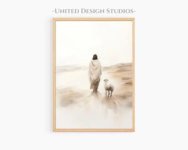 Modern Christian Jesus With Sheep Art Print