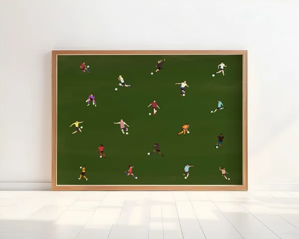 Tiny Soccer Players Minimalist People Art Poster