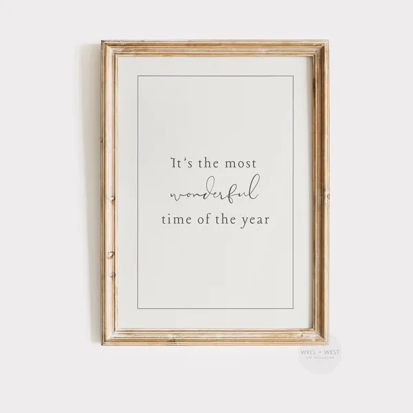 Vintage Christmas Quote Art Print, Holiday Seasonal