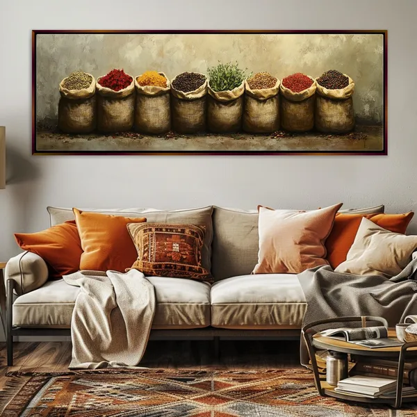 Rustic Farmhouse Herbs And Spices Panoramic Print