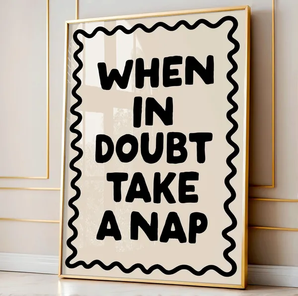 When In Doubt Take A Nap Retro Poster Print