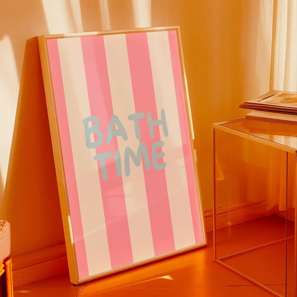 Bath Time Wall Art, Fun Bathroom Poster Print