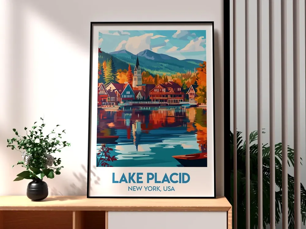 Lake Placid Adirondack National Park Travel Poster