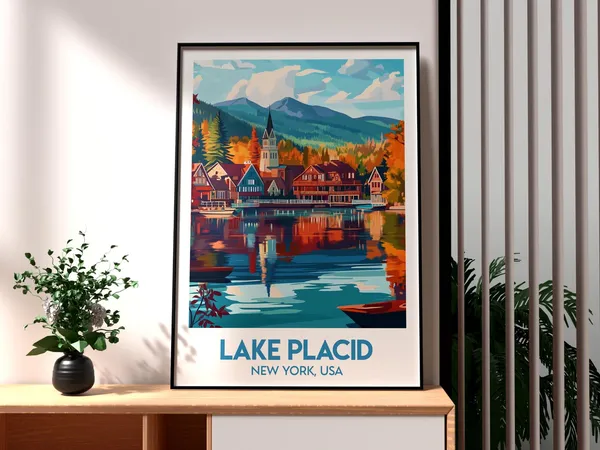 Lake Placid Adirondack National Park Travel Poster