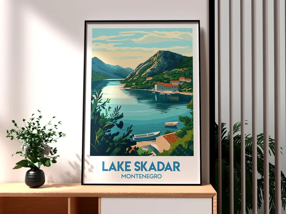 Lake Skadar Montenegro Travel Poster, National Park