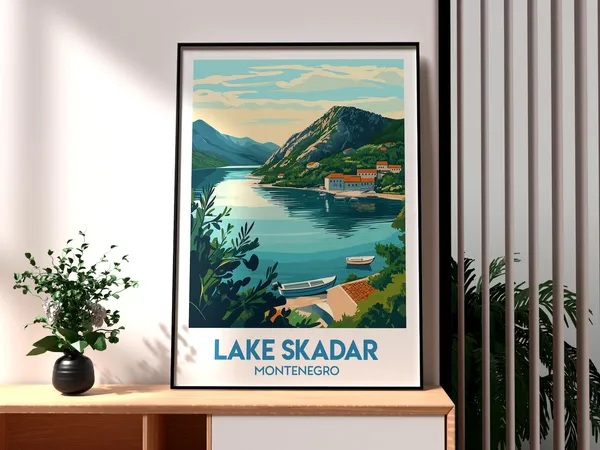 Lake Skadar Montenegro Travel Poster, National Park