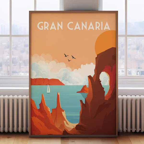 Gran Canaria Travel Poster, Canary Islands Print