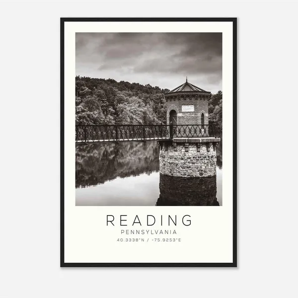 Reading Pennsylvania Travel Poster, Minimalist Art Print