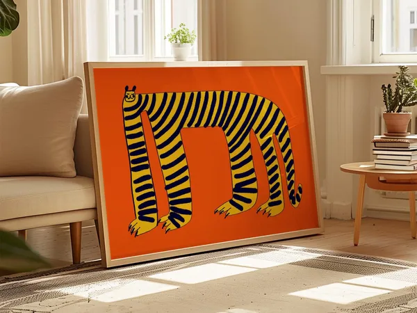 Tiger Art Print, Bright Home Decor Illustration