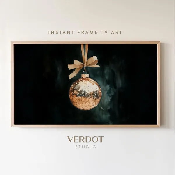 Christmas Ornament Frame TV Art, Holiday Painting