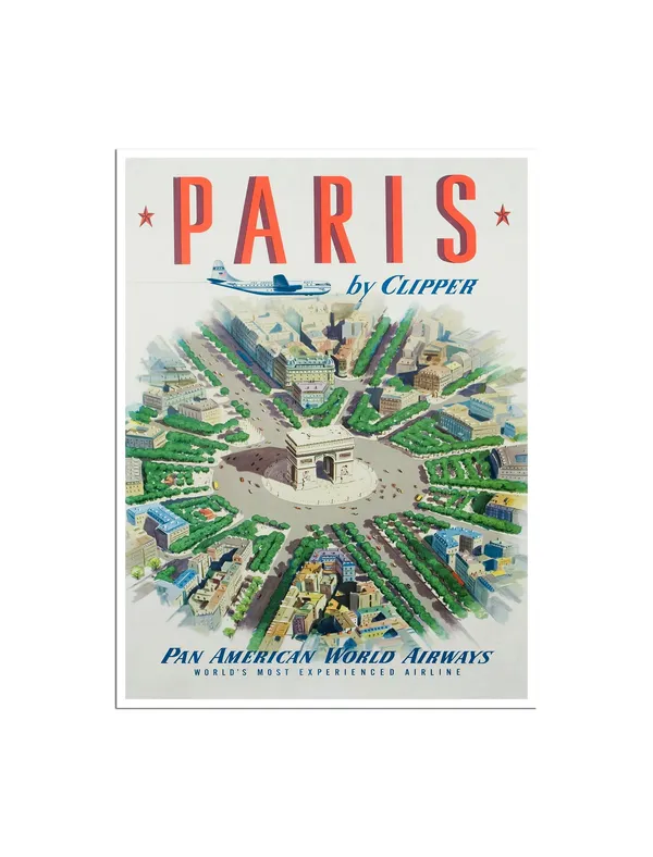 Paris France Vintage Travel Poster