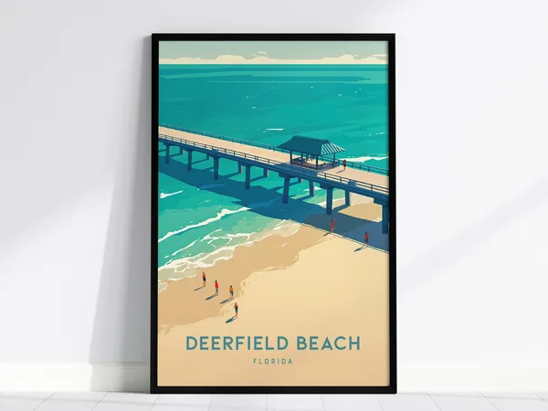 Deerfield Beach Pier South Florida Travel Poster