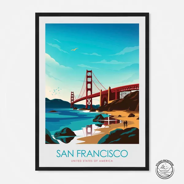 San Francisco California Travel Poster, USA