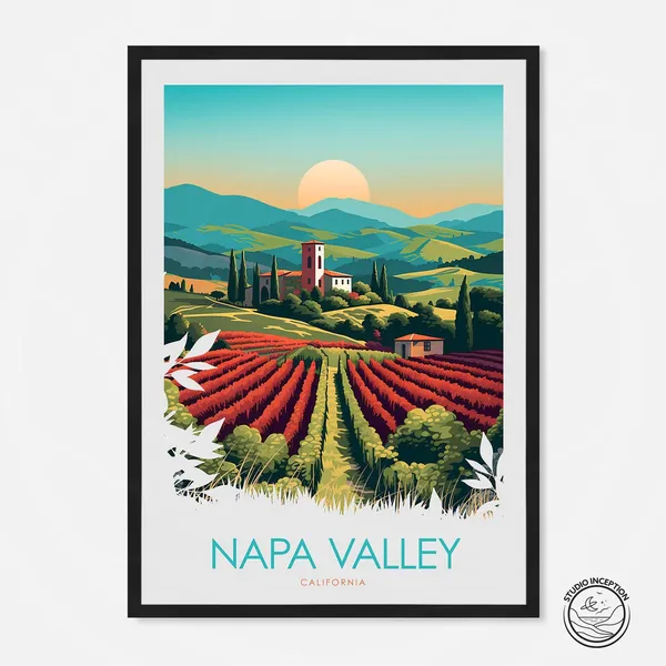Napa Valley California Vintage Travel Poster Print