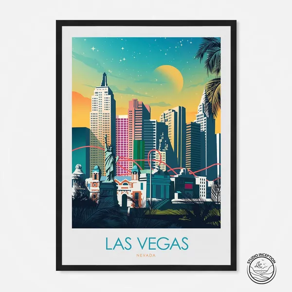 Las Vegas Nevada Travel Poster, Wall Art Print
