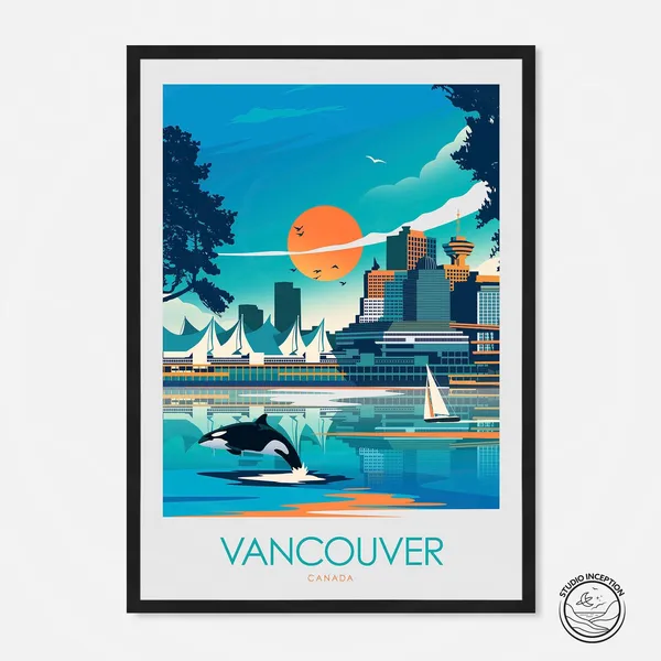 Vancouver Canada Vintage Travel Poster Art Print