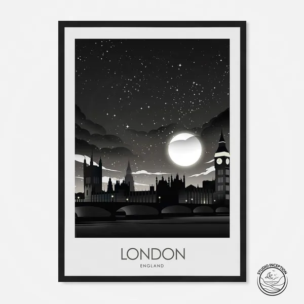 London Travel Poster, England UK Wall Art Print