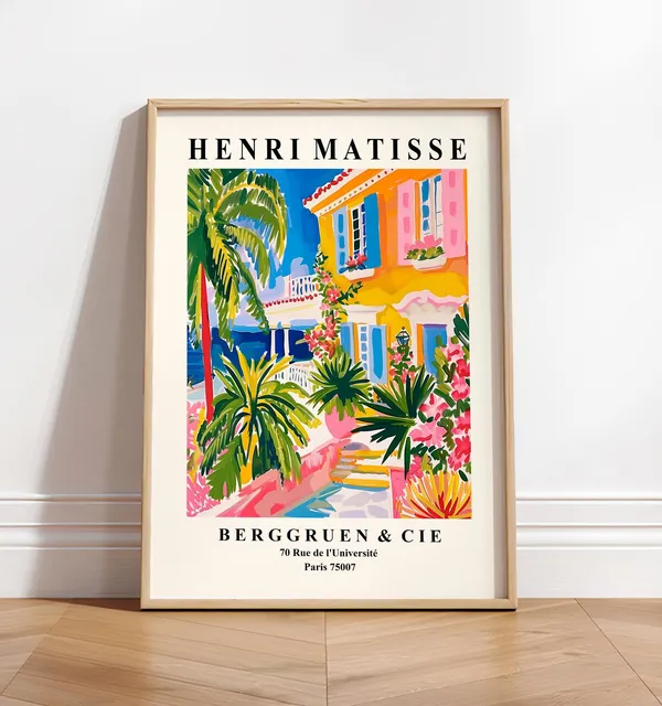 Matisse Villa Architecture Poster, Maximalist Art Print