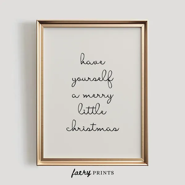 Neutral Christmas Wall Art, Minimalist Merry Christmas Sign