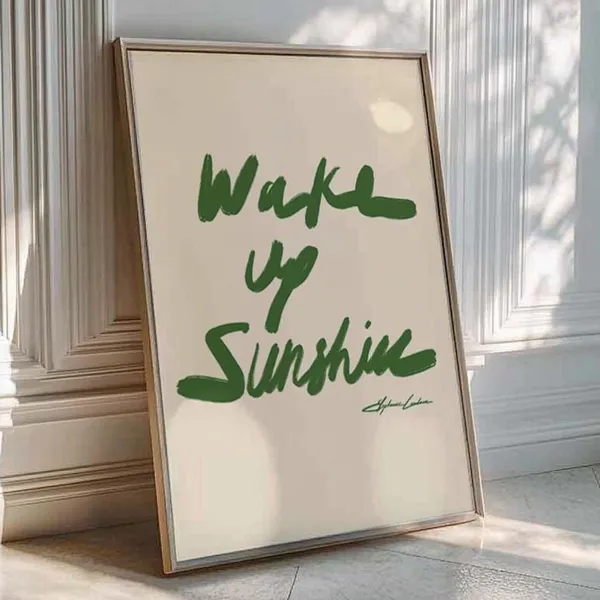 Wake Up Sunshine Mid-Century Typography Art Print