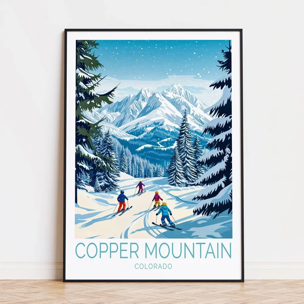 Copper Mountain Colorado Travel Poster, Custom Decor