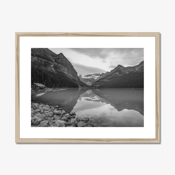 Banff Photo Poster Print, Black And White Mountain