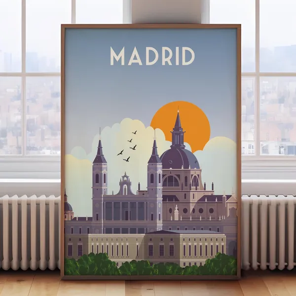 Madrid Travel Poster, Spain Wall Art Print