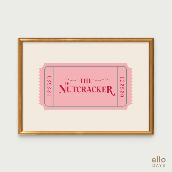 Nutcracker Christmas Poster, Holiday Aesthetic Decor